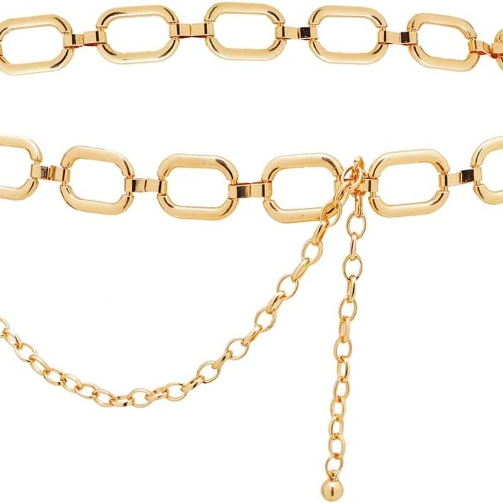 Metal Link Chain Belt for Women Waist Chains Chunky Thick Chain Belt for Dresses